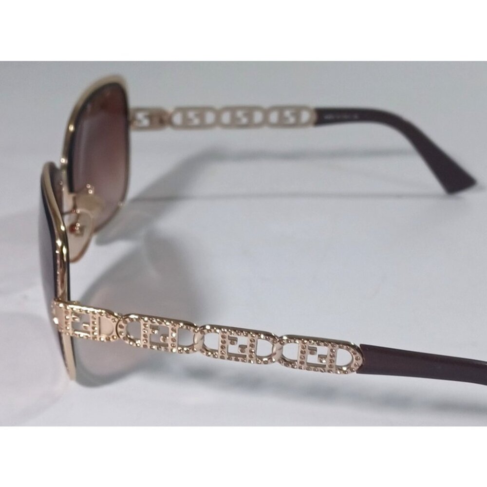 Vintage Fendi Gold Logo Chain Women's Sunglasses With Swarovski Crystals  FS478R - Picture 10 of 16